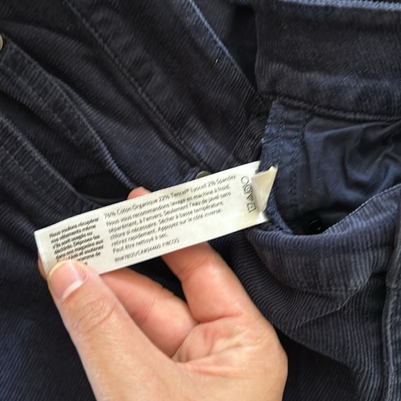 Eileen Fisher Cordouroy Ankle Crop Straight Leg Navy Blue. Size 10 ** Flaw** - Picture 6 of 8